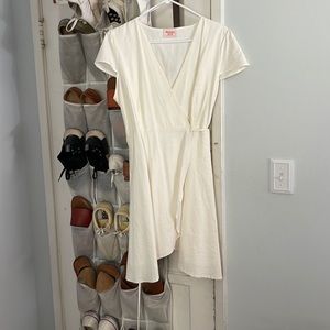 Linen Wrap Dress - Showpo - 14